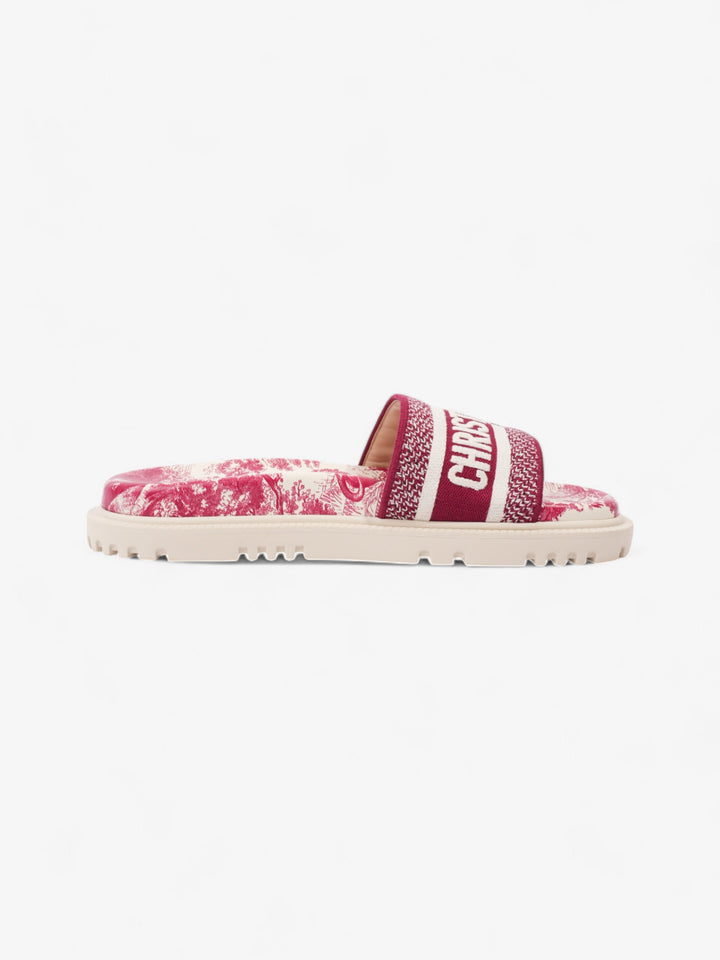 Christian Dior Dway Slides Burgundy / White Canvas EU 38 UK 5