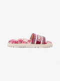 Christian Dior Dway Slides Burgundy / White Canvas EU 38 UK 5