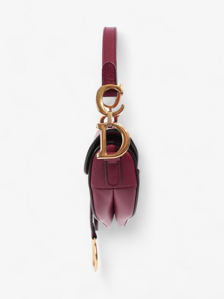 Christian Dior Mini saddle bag Bordeaux Red Calfskin Leather Mini