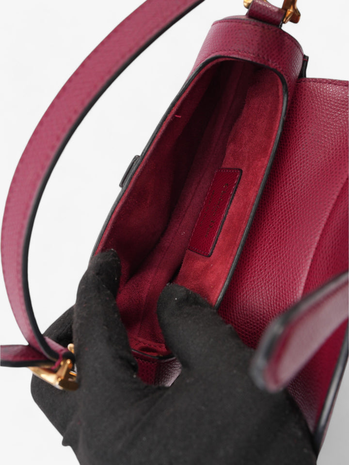 Christian Dior Mini saddle bag Bordeaux Red Calfskin Leather Mini