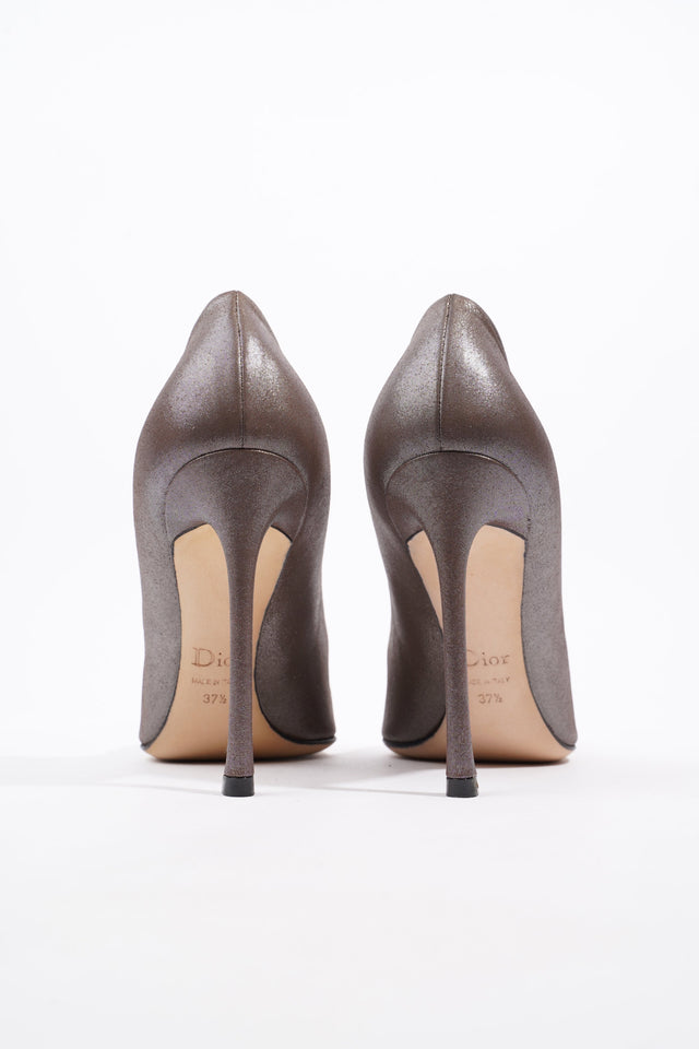 Christian Dior Bronze Heels 100 Bronze Canvas EU 37.5 UK 4.5