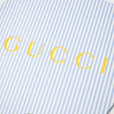 Gucci Other miscellaneous goods Bamboo, Paper Light blue Stripe Pattern logo: Yellow Uchiwa fan Women(Unisex)