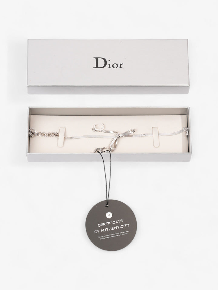 Christian Dior Bow Bracelet Silver Base Metal