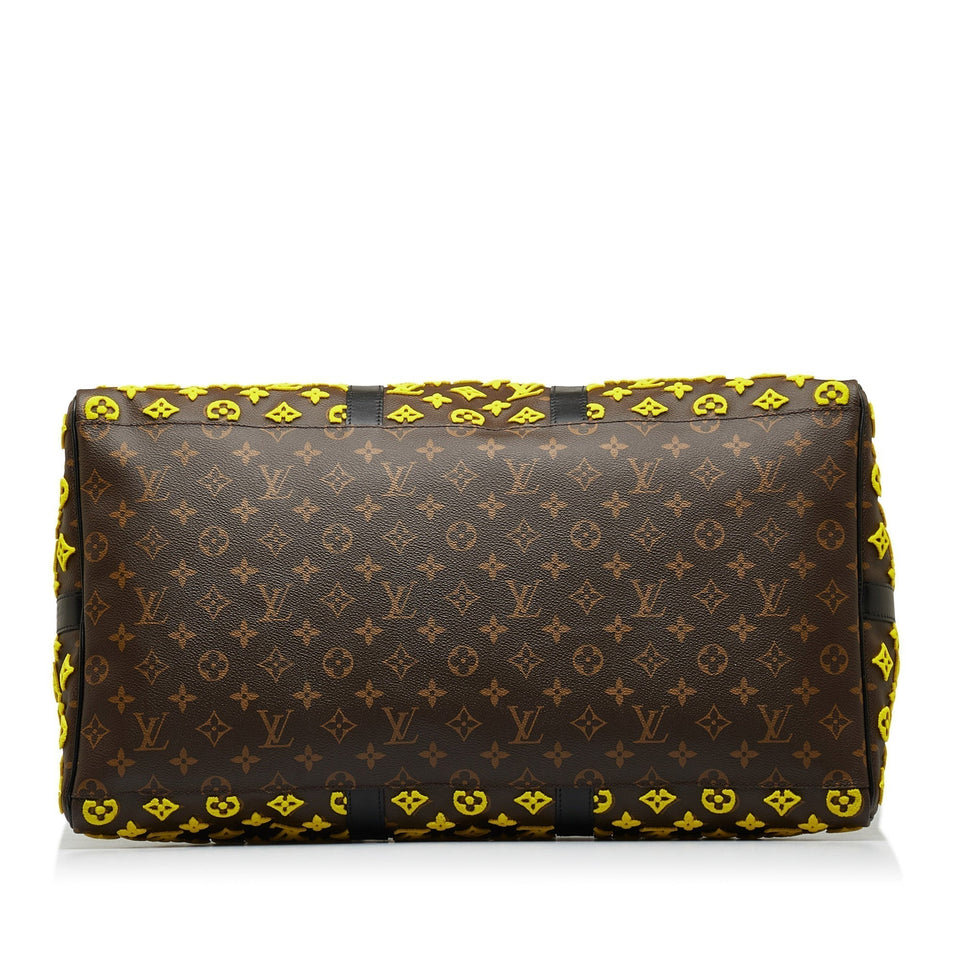 Louis Vuitton Monogram Tuffetage Triangle Keepall Bandouliere 50 Travel Bag