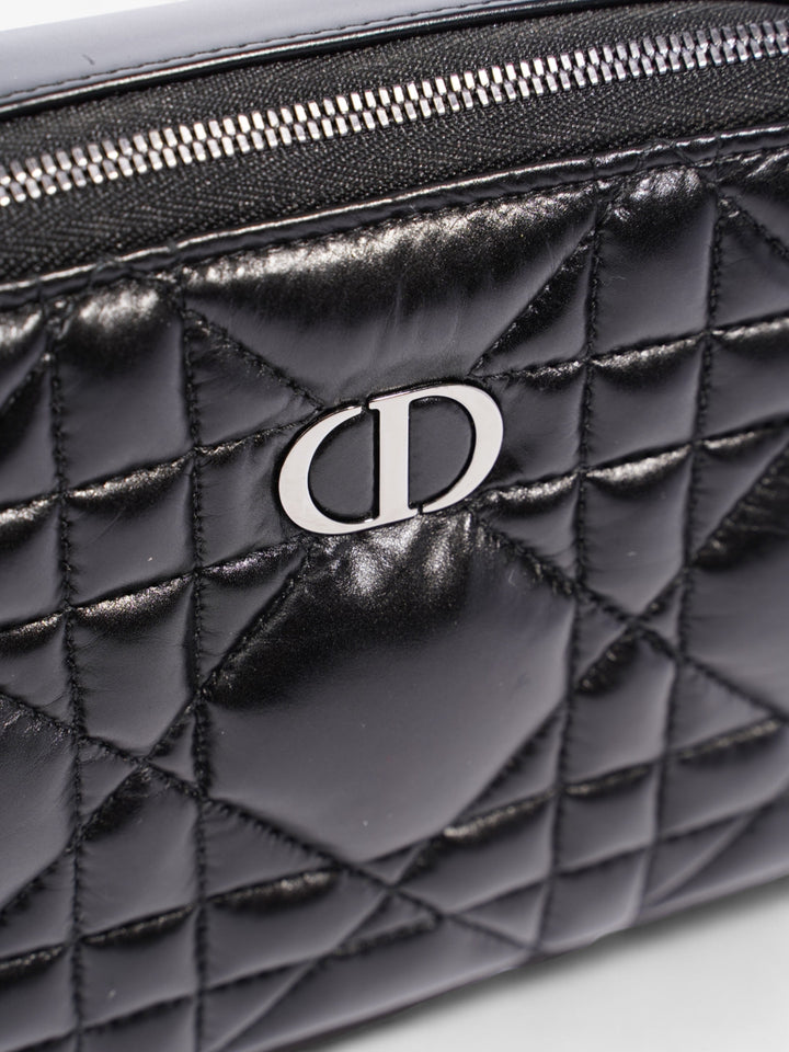 Christian Dior Caro Box Bag Black Calfskin Leather