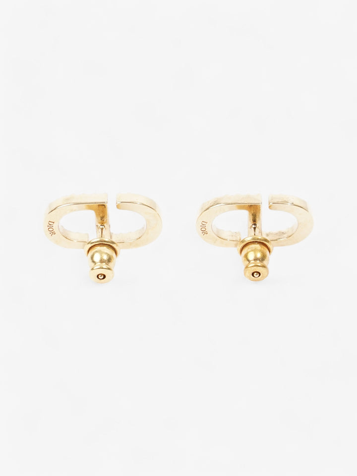 Christian Dior CD Earrings Gold / White Base Metal