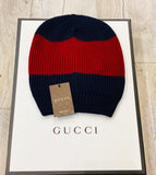 Gucci Wool Blue Red Interlocking GG Beanie