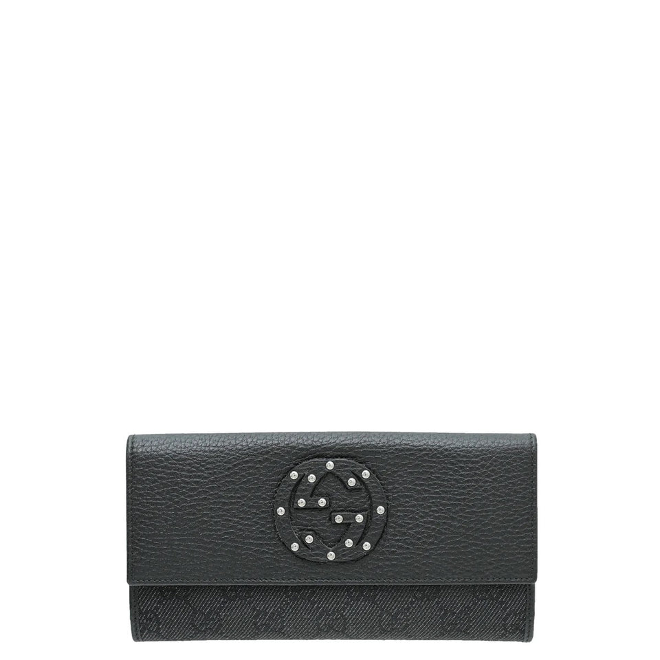 Gucci STUDDED INTERLOCKING G CONTINENTAL WALLET