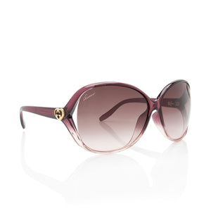 Gucci Interlocking G Heart Oversized Butterfly Sunglasses