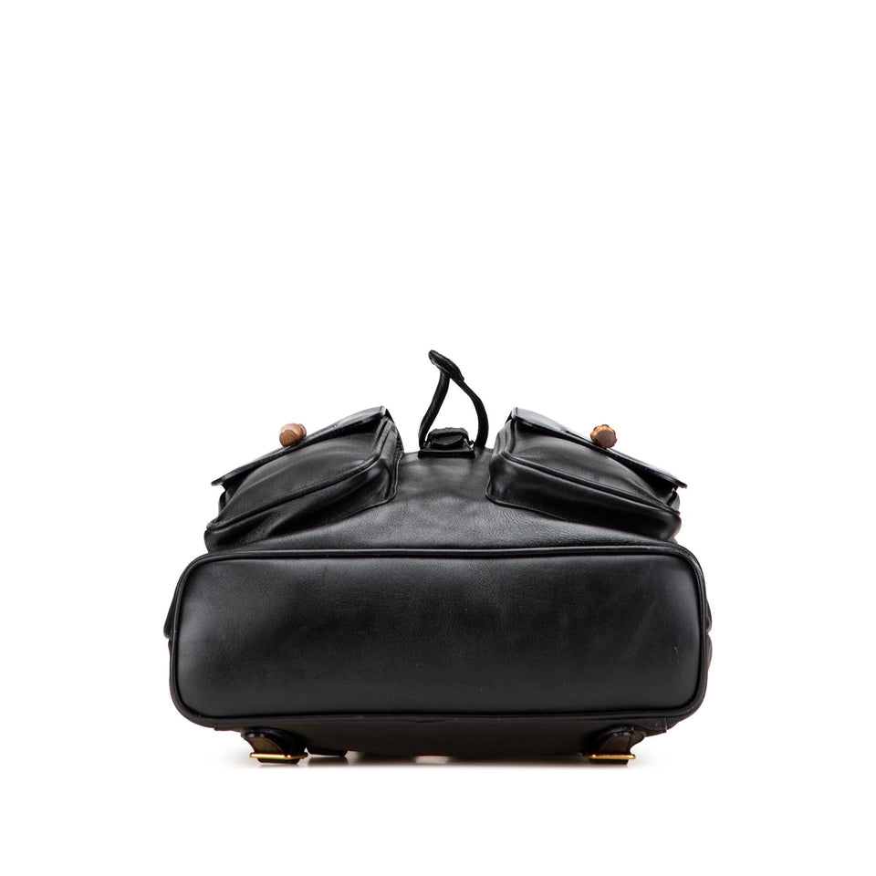 Gucci Calfskin Bamboo Drawstring Backpack