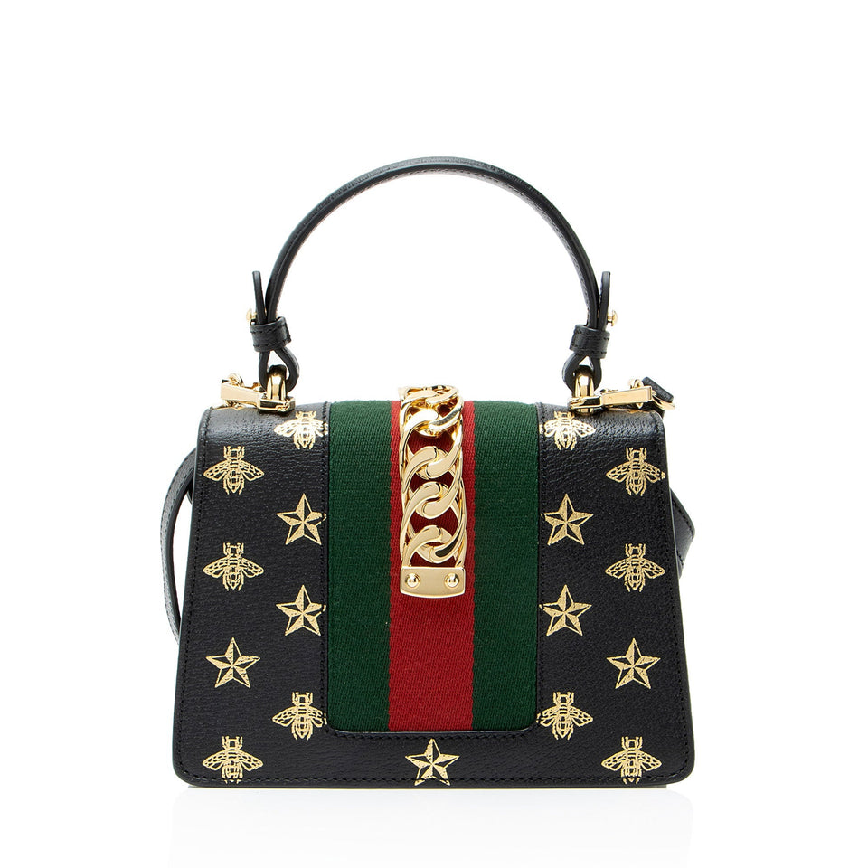 Gucci Calfskin Bee & Star Sylvie Mini Top Handle
