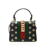 Gucci Calfskin Bee & Star Sylvie Mini Top Handle