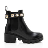 Gucci Calfskin Crystal Trip Chelsea Boots - Size 7.5 / 37.5