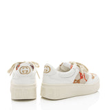 Gucci Calfskin Embroidered Canvas GG Tennis Sneakers - Size 6.5 / 36.5