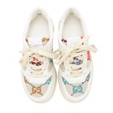 Gucci Calfskin Embroidered Canvas GG Tennis Sneakers - Size 6.5 / 36.5