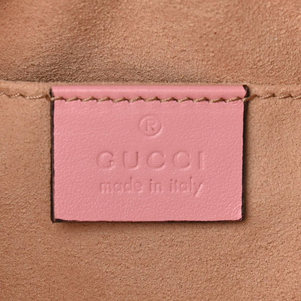 Gucci Calfskin Matelasse Small GG Marmont Chain Shoulder Bag Pastel Pink
