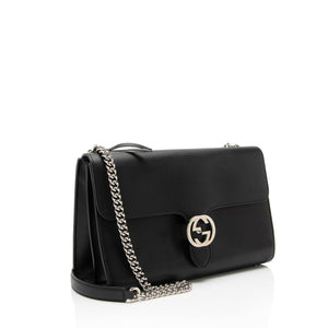 Gucci Grained Calfskin Interlocking G Medium Shoulder Bag