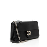 Gucci Grained Calfskin Interlocking G Medium Shoulder Bag