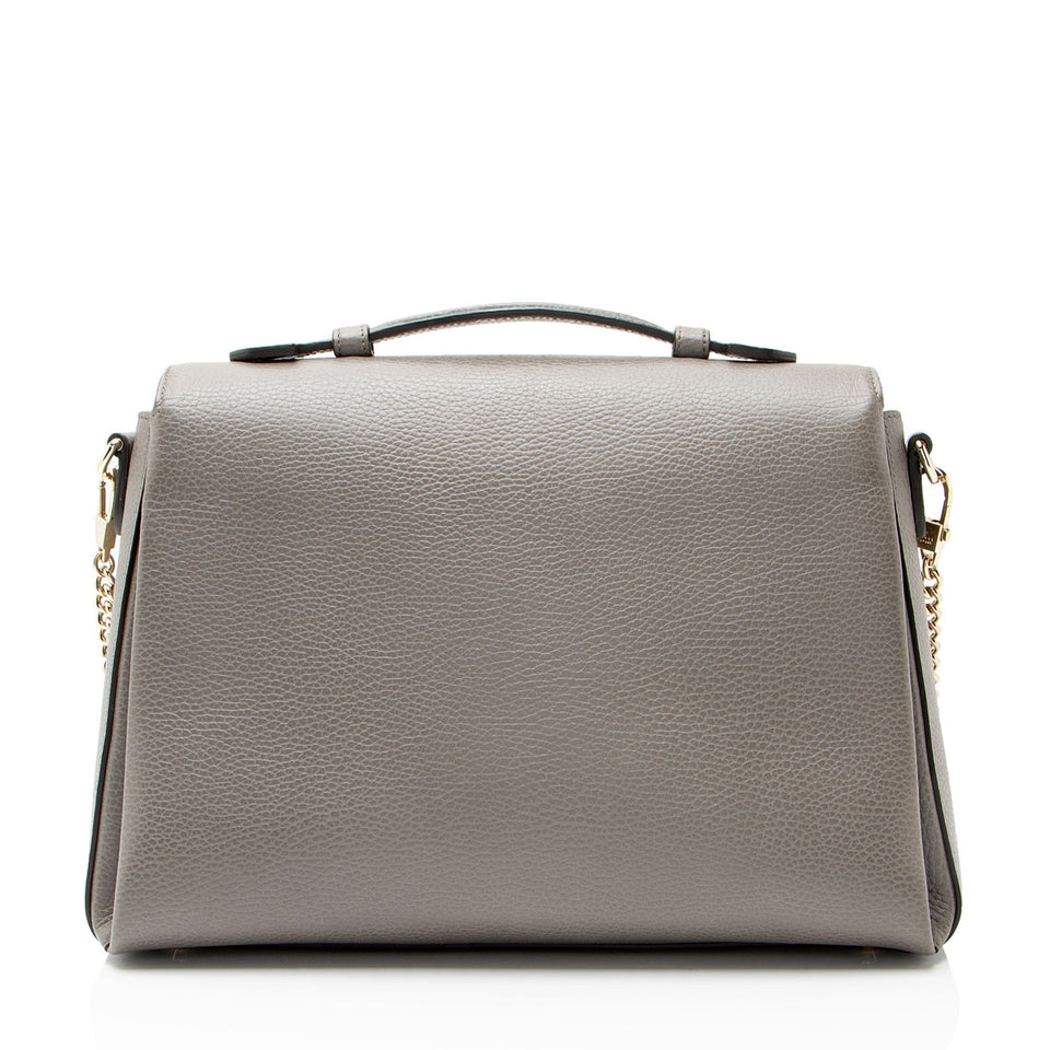 Gucci Calfskin Interlocking G Top Handle Medium Shoulder Bag