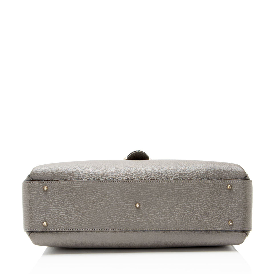 Gucci Calfskin Interlocking G Top Handle Medium Shoulder Bag