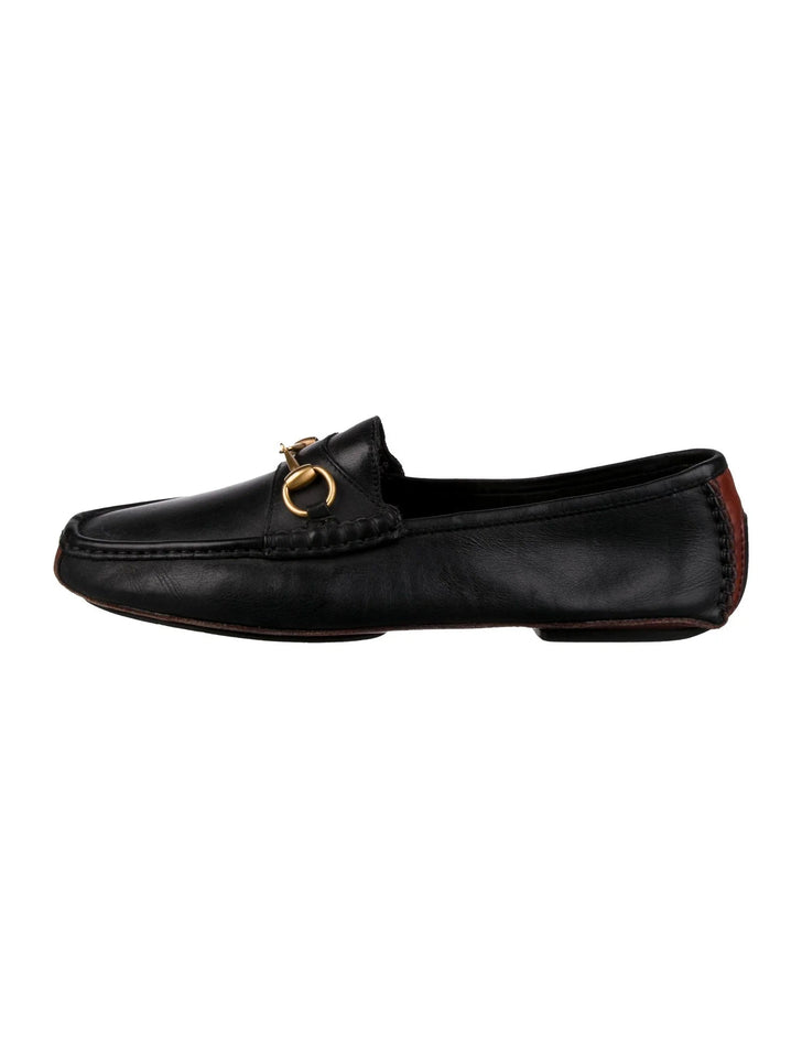 Gucci CALFSKIN LEATHER HORSEBIT DRIVER LOAFERS