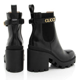 Gucci Calfskin Logo Trip Platform Boots - Size 10 / 40