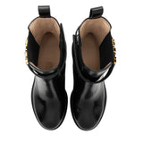 Gucci Calfskin Logo Trip Platform Boots - Size 10 / 40