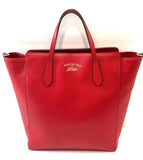 Gucci PEBBLED CALFSKIN LEATHER MEDIUM TOP HANDLE TOTE BAG