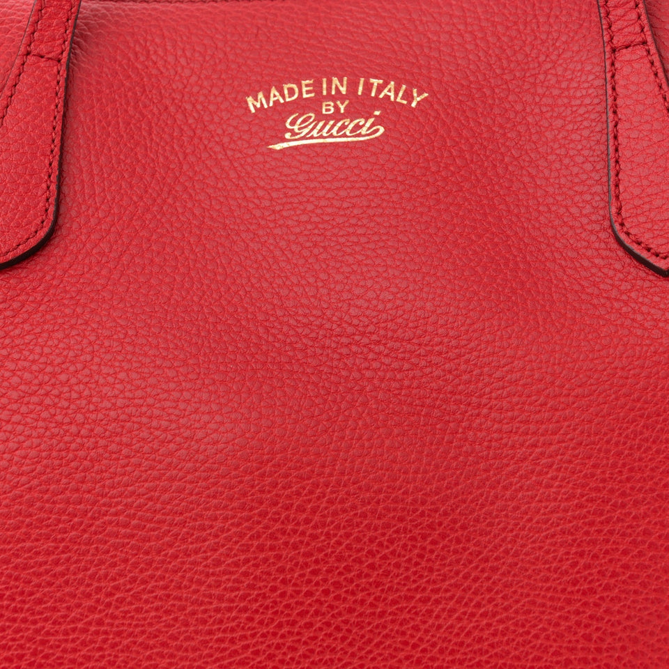 Gucci PEBBLED CALFSKIN LEATHER MEDIUM TOP HANDLE TOTE BAG