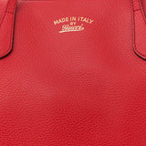 Gucci PEBBLED CALFSKIN LEATHER MEDIUM TOP HANDLE TOTE BAG