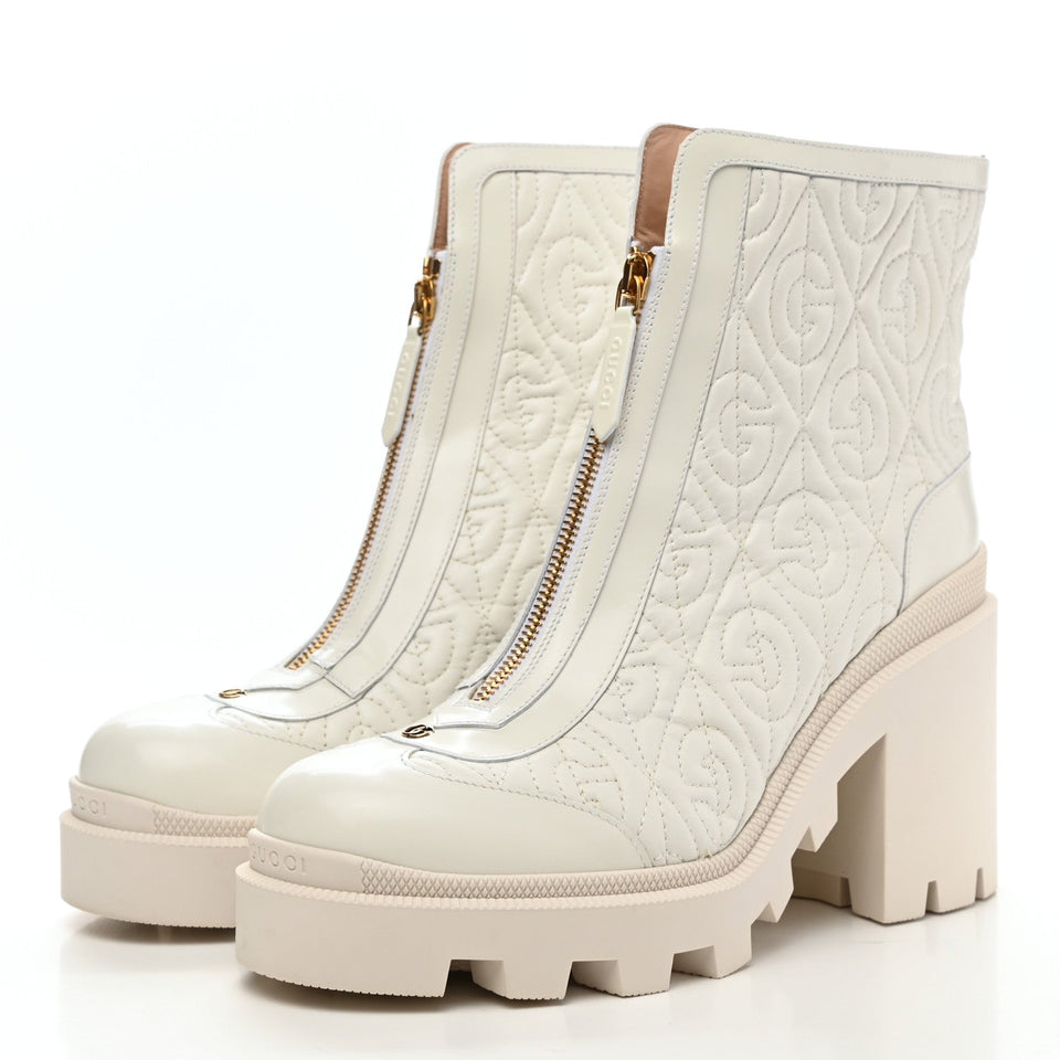 Gucci RHOMBUS NAPPA CALFSKIN QUILTED BOOTS