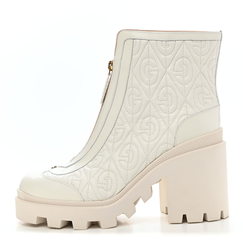 Gucci RHOMBUS NAPPA CALFSKIN QUILTED BOOTS