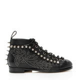 Gucci Calfskin Studded Jakarta Brogue Ankle Boots - Size 8 / 38