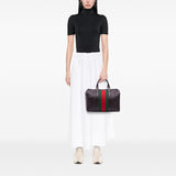 Gucci Calfskin Web Joy Boston Bag