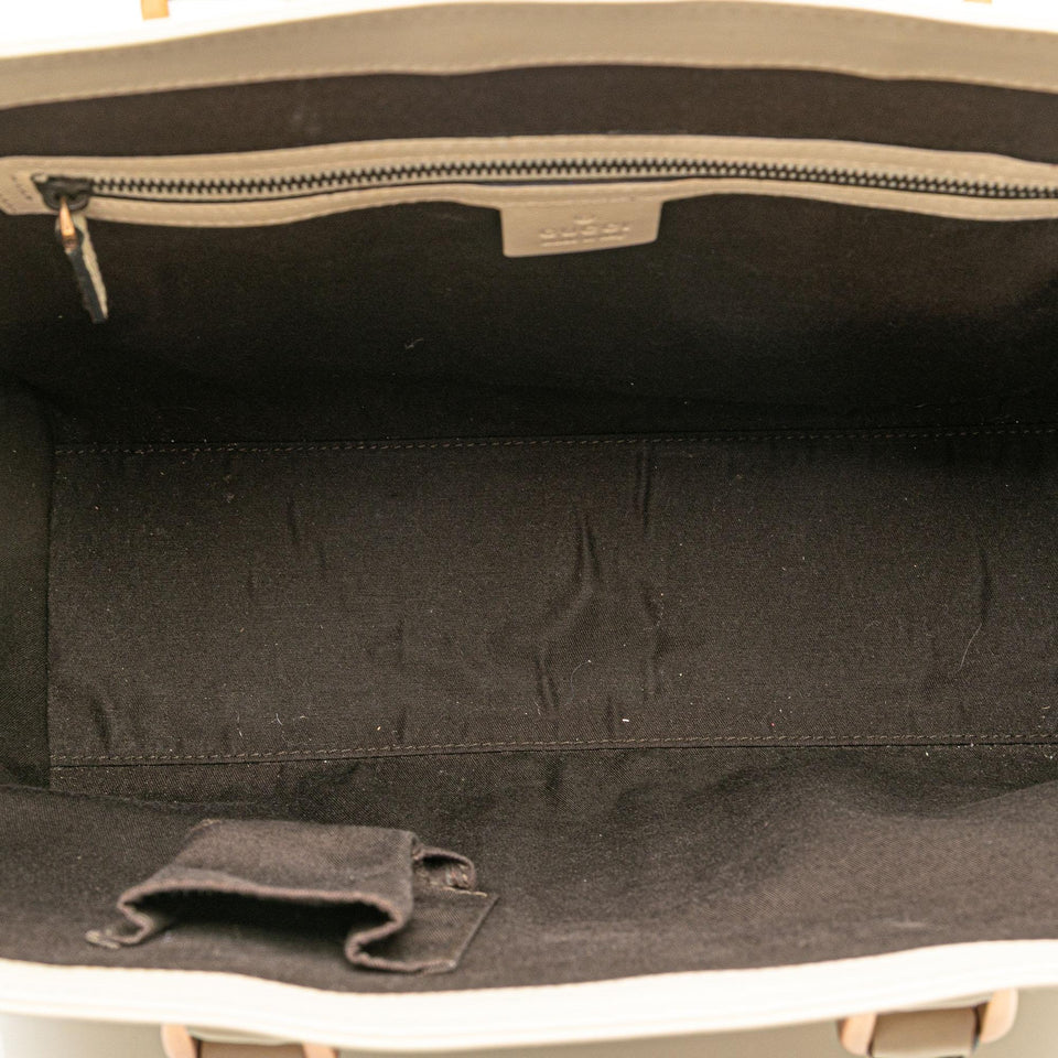 Gucci Calfskin and GG Canvas Nailhead Tote