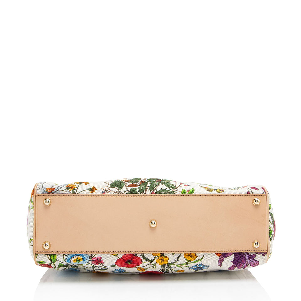 Gucci Canvas Flora Bardot Shoulder Bag