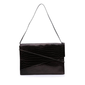 Gucci Croc Embossed Leather Broadway Envelope Shoulder Bag