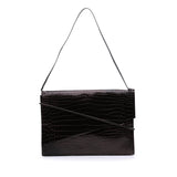 Gucci Croc Embossed Leather Broadway Envelope Shoulder Bag