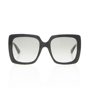 Gucci Crystal Logo Oversized Rectangular Sunglasses