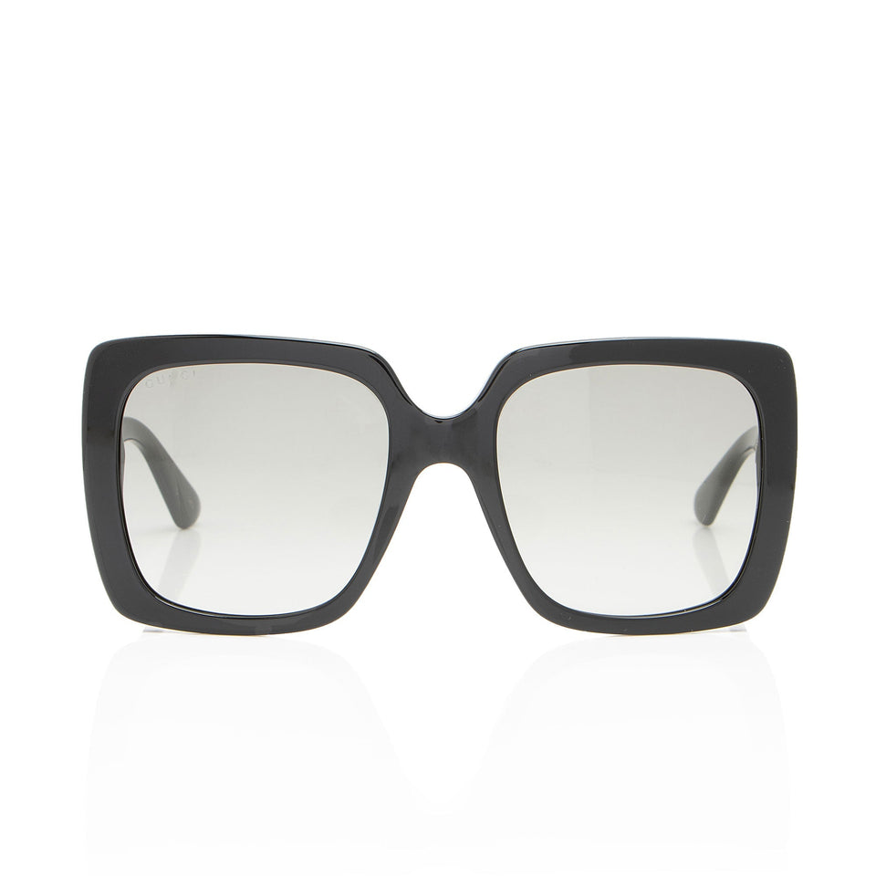 Gucci Crystal Logo Oversized Rectangular Sunglasses
