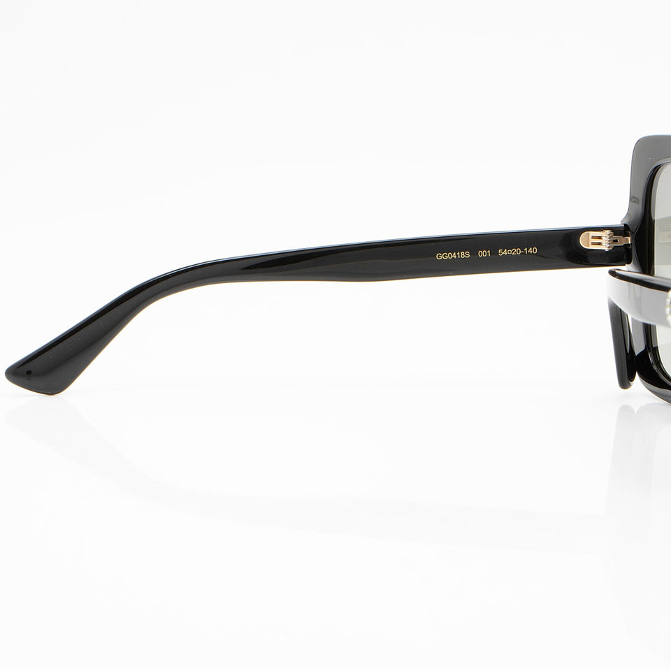 Gucci Crystal Logo Oversized Rectangular Sunglasses
