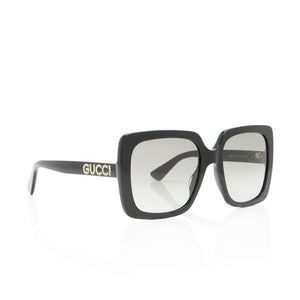 Gucci Crystal Logo Oversized Rectangular Sunglasses