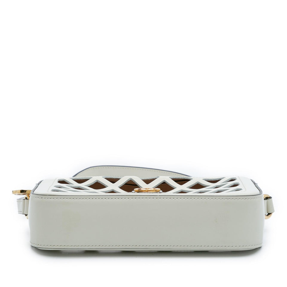 Gucci Cutout Leather and Flora Canvas Infinity Crossbody