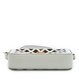 Gucci Cutout Leather and Flora Canvas Infinity Crossbody