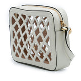 Gucci Cutout Leather and Flora Canvas Infinity Crossbody