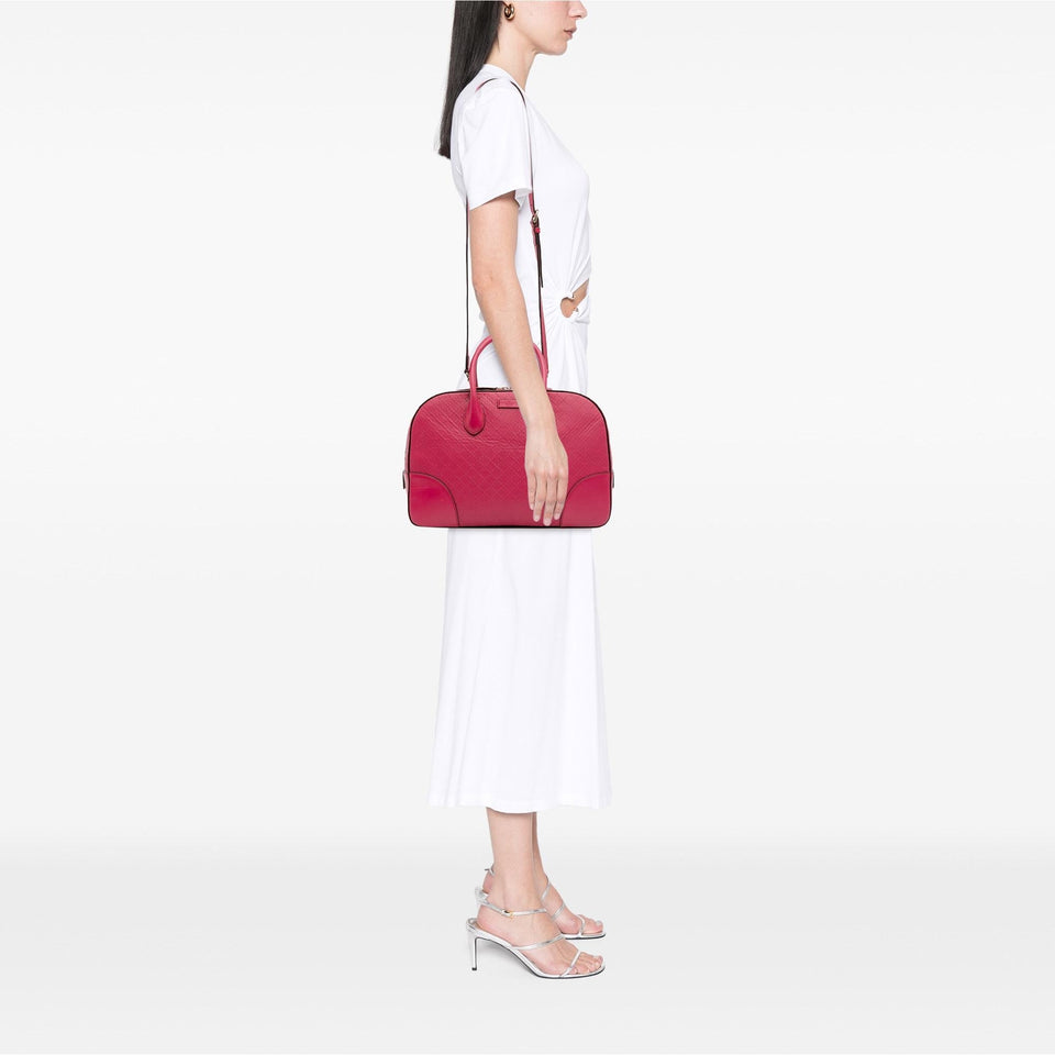 Gucci Diamante Bright Leather Satchel