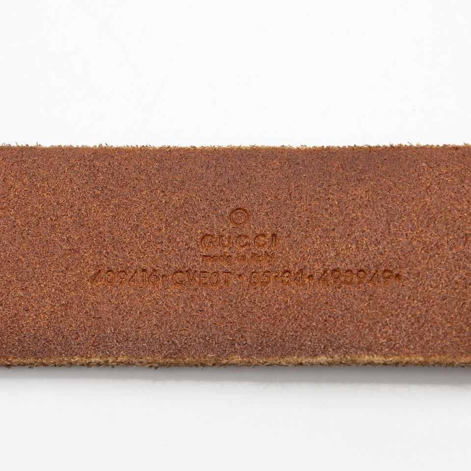 Gucci Distressed Leather GG Marmont Belt - Size 34 / 85
