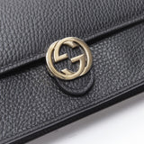 Gucci DOLLAR CALFSKIN INTERLOCKING GG WALLET ON CHAIN