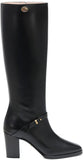 Gucci ROSIE DOUBLE G LEATHER KNEE HIGH BOOTS