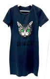 Gucci MYSTIC CAT COTTON JERSEY T-SHIRT DRESS